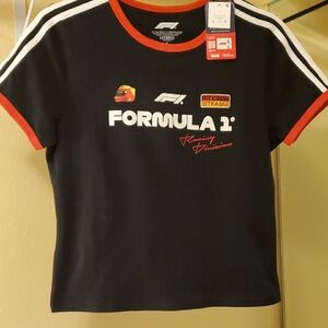 Womens Black Racing T-Shirt Sz MED